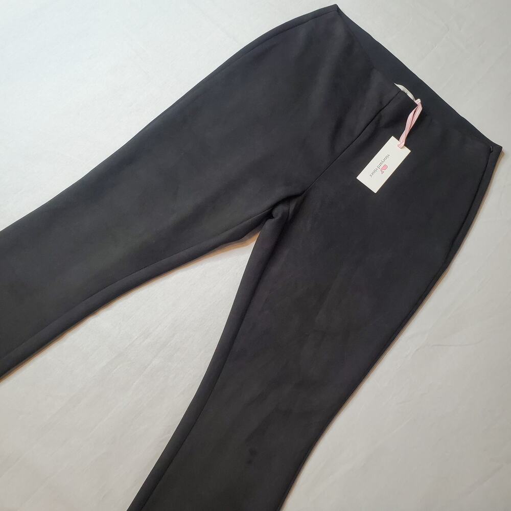 Vineyard Vines Womens Size 8 Faux Suede Kickflare Stretch Pants Black